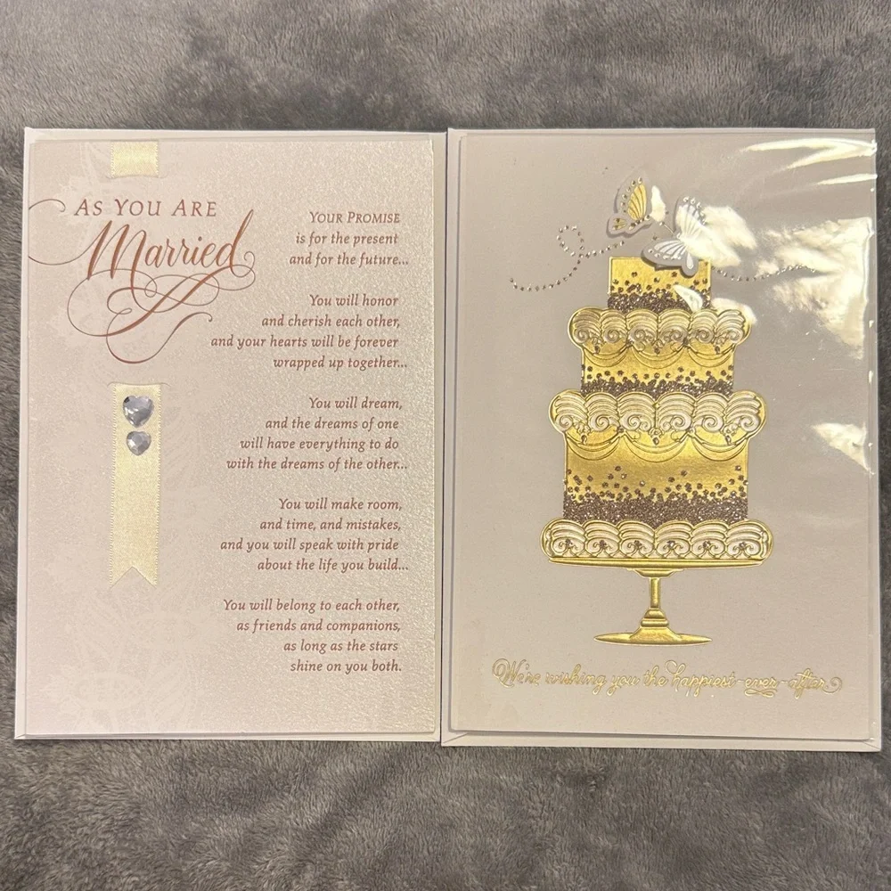 🌻 2 Hallmark Wedding Cards NWT